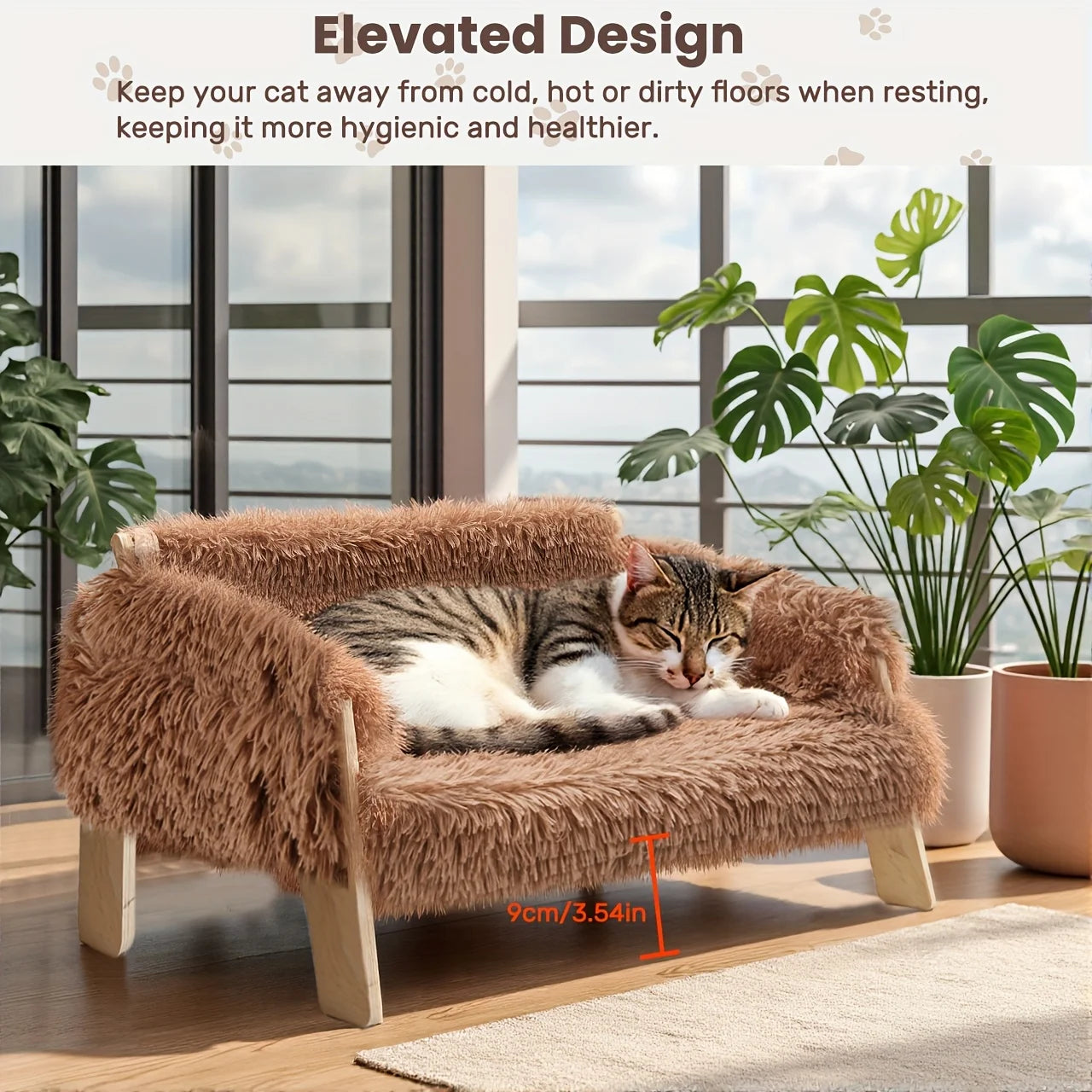 Wooden Cat Sofa Bed – Easy-Clean, All-Season Use for Cats