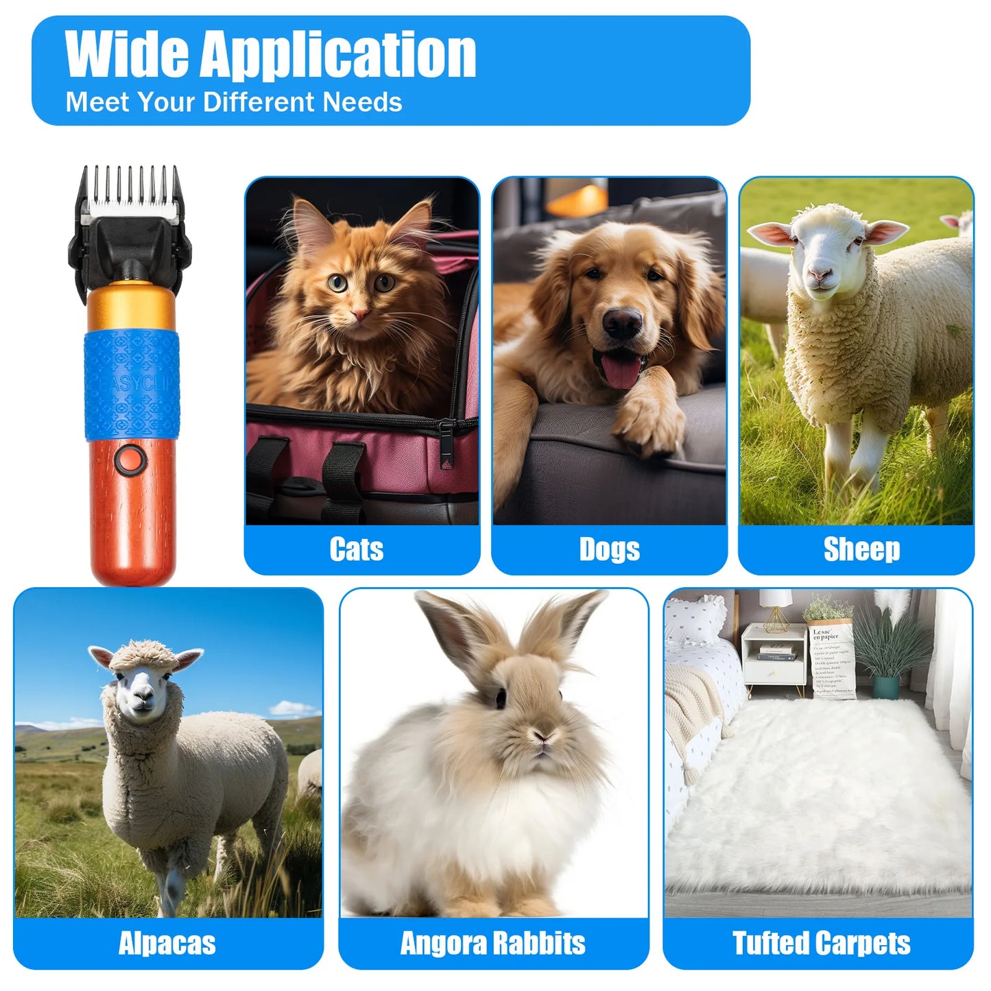 36W Electric Animal Fur Shears Farm Supplies Sheep Goat Shears Pets Dogs Rabbit Shearing Shaver Clipper Grooming Pet Clipper