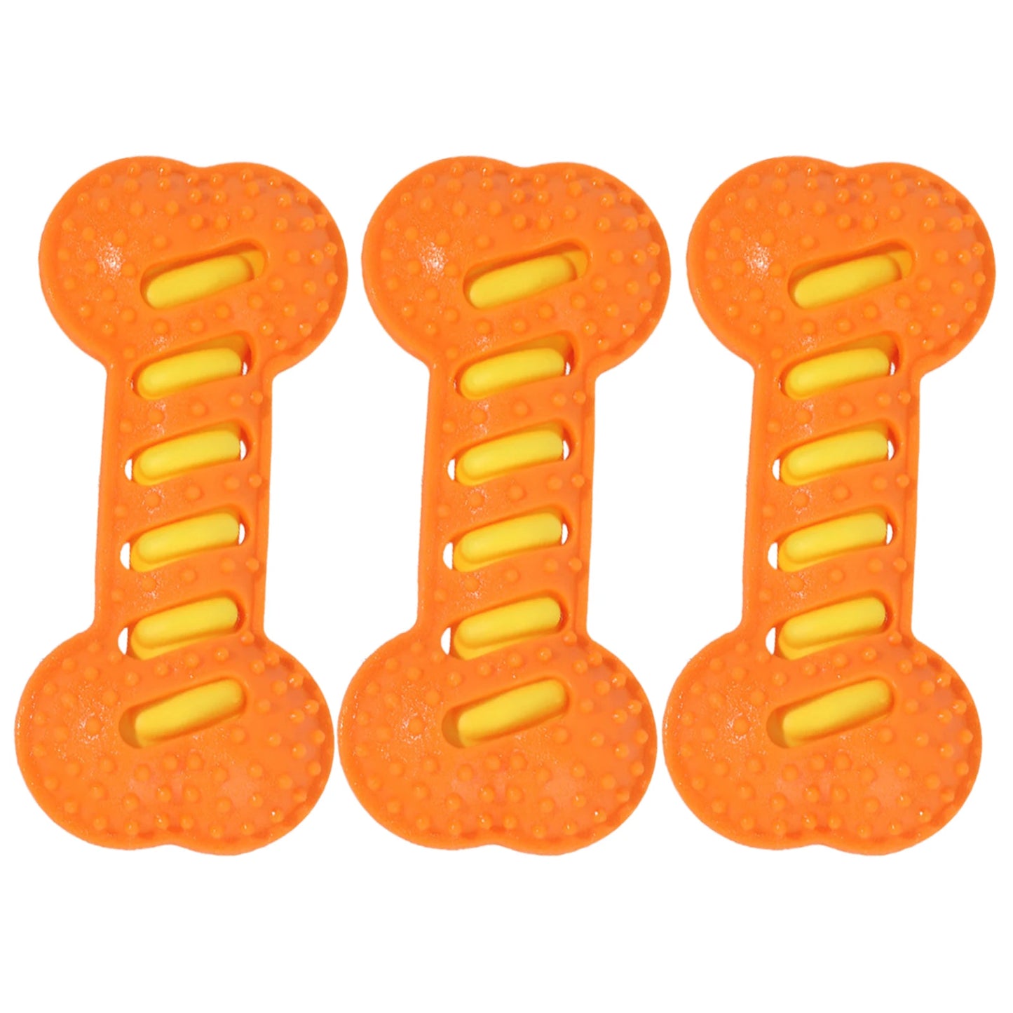 3Pcs Teeth Cleaning Molar Stick Squeaky Bones Interactive Massage Toothbrush Dog Toy Textured Teething Bone Puppy Chew Toy