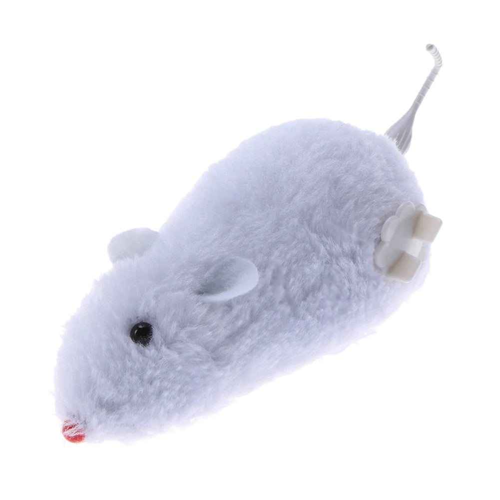 Kitten Clockwork Spring Mouse Plush TPR Cat Mechanical Motion Running Rat Toys Pet Supplies Interactive Playing Doll