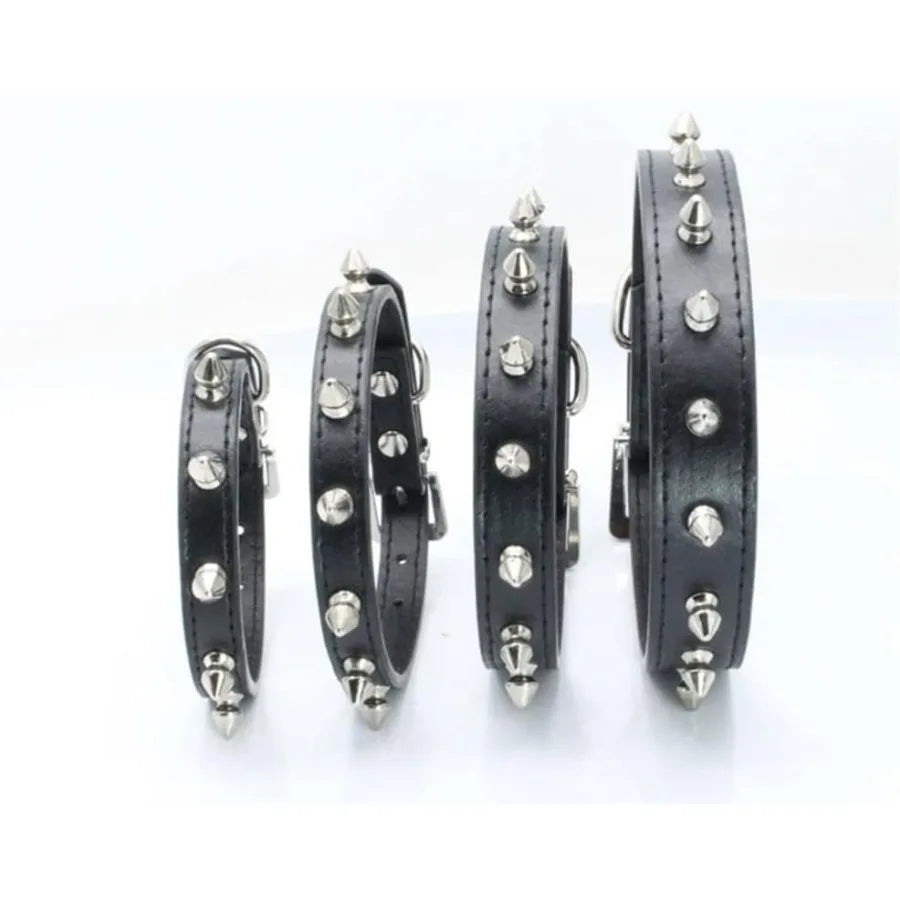 Spiked Dog Collar for Large Dogs Mushrooms Rivet Soft Pu Leather Spike Stud Studded Cat Collar 1ih Wide Adjustable for Big Larg