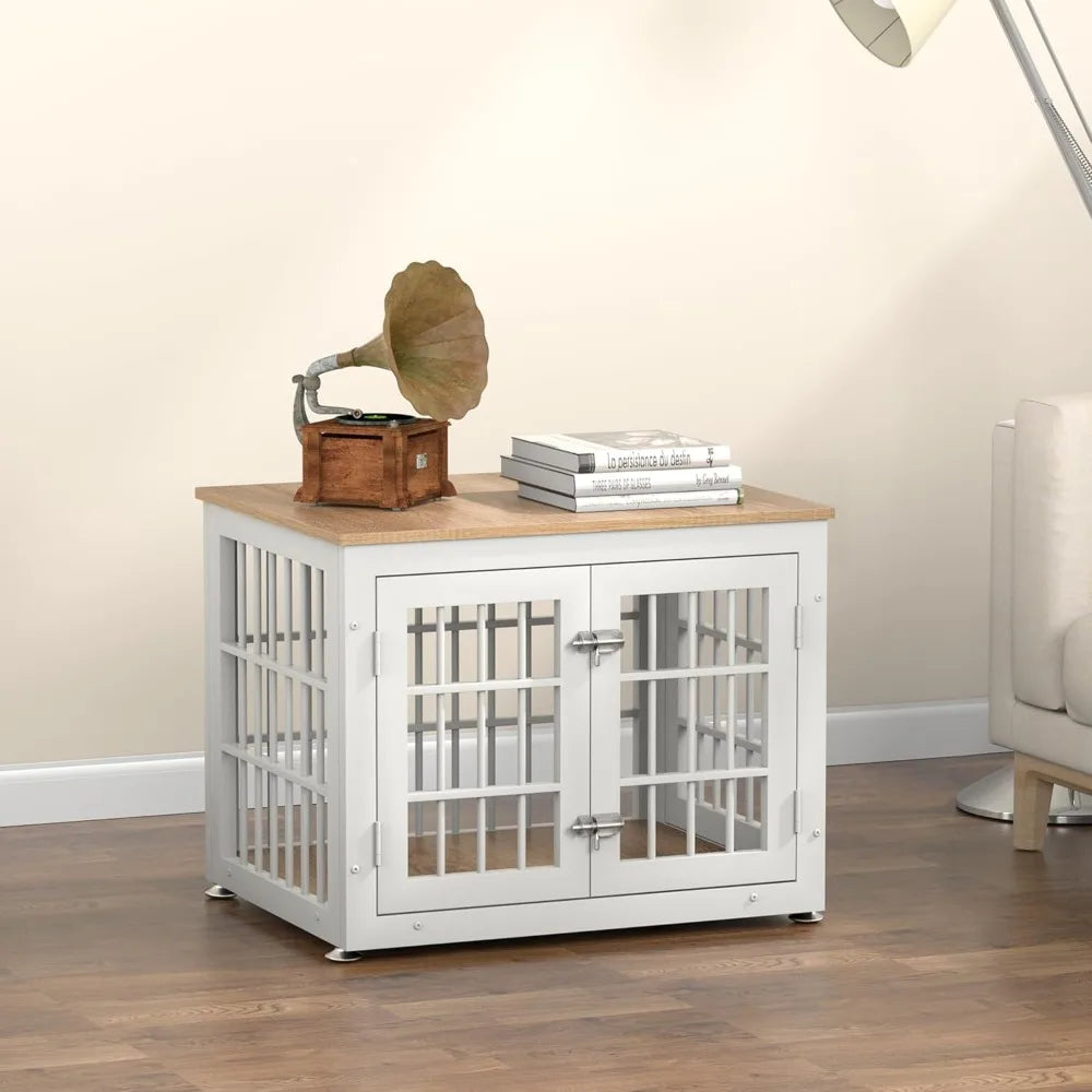 Heavy Duty Dog Crate Furniture for Small Dogs, Decorative Pet House End Table, Wooden Cage Kennel Furniture Indoor