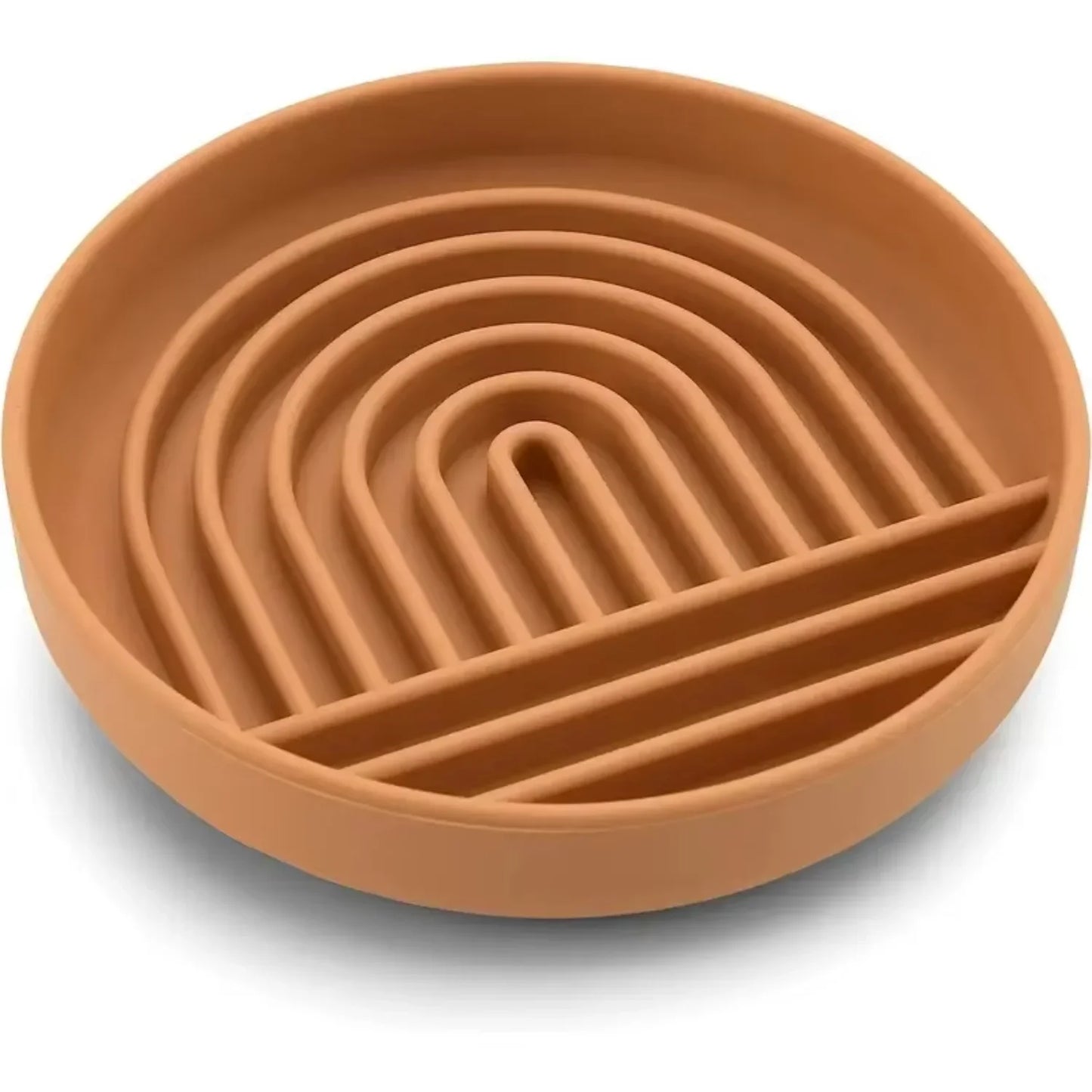 Slow Feeder Dog Bowl, Round Silicone Anti-choking Food and Water Bowl, Anti-slip Suction Cup, Uplifting