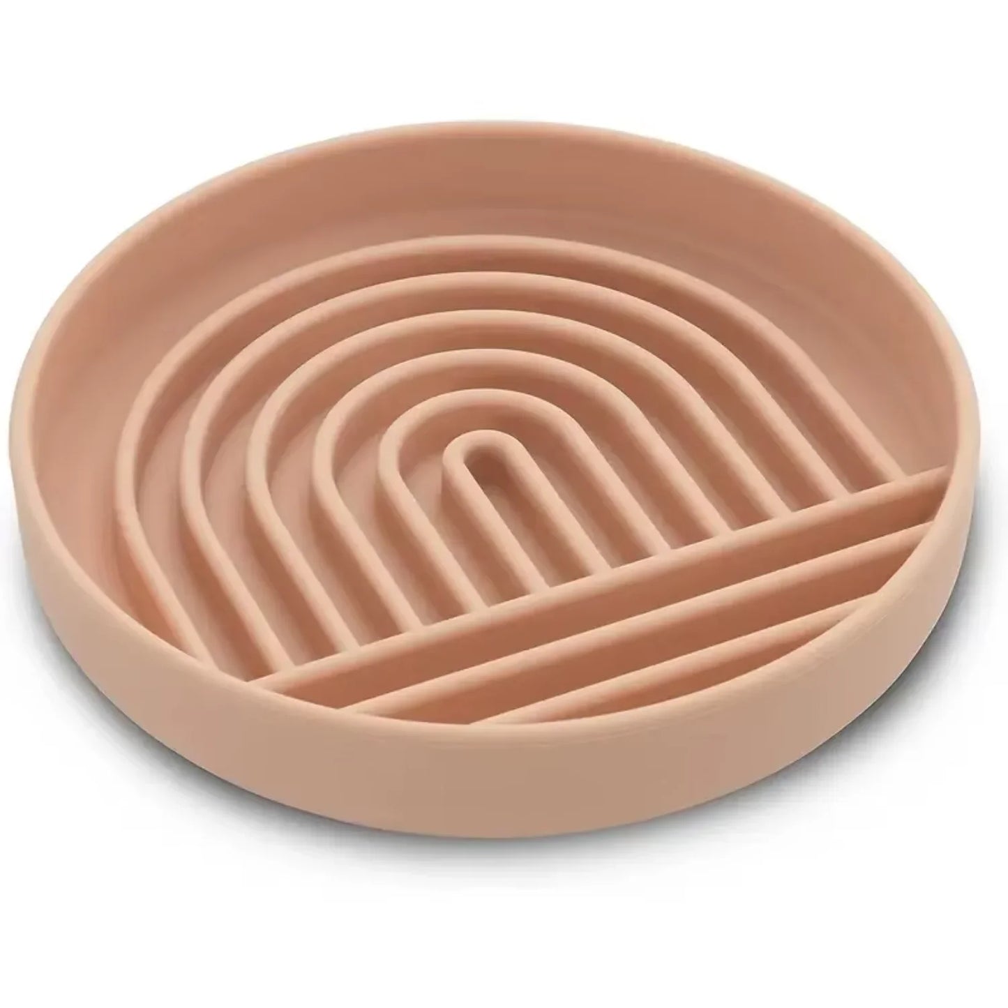 Slow Feeder Dog Bowl, Round Silicone Anti-choking Food and Water Bowl, Anti-slip Suction Cup, Uplifting