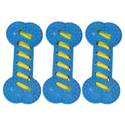 3Pcs Teeth Cleaning Molar Stick Squeaky Bones Interactive Massage Toothbrush Dog Toy Textured Teething Bone Puppy Chew Toy