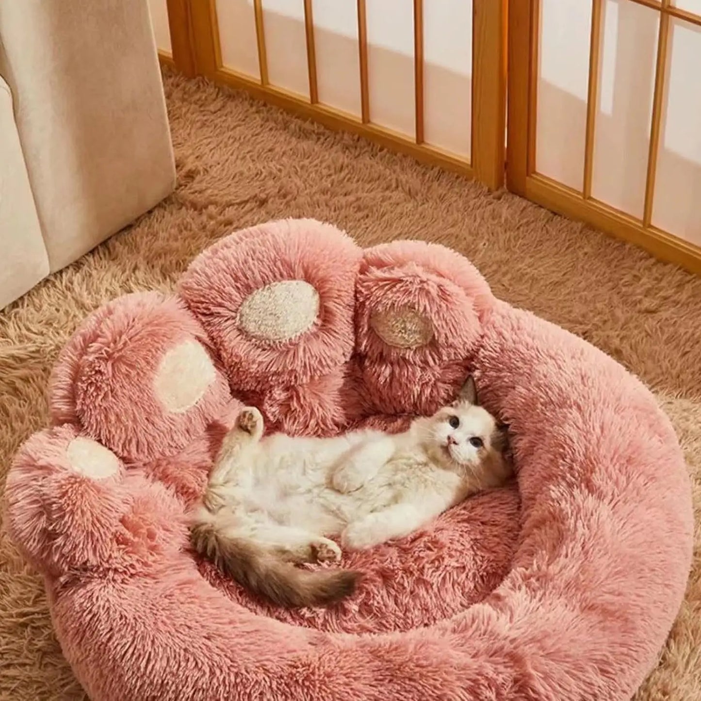Kylinsure Round Plush Orthopedic Donut Dog & Cat Bed