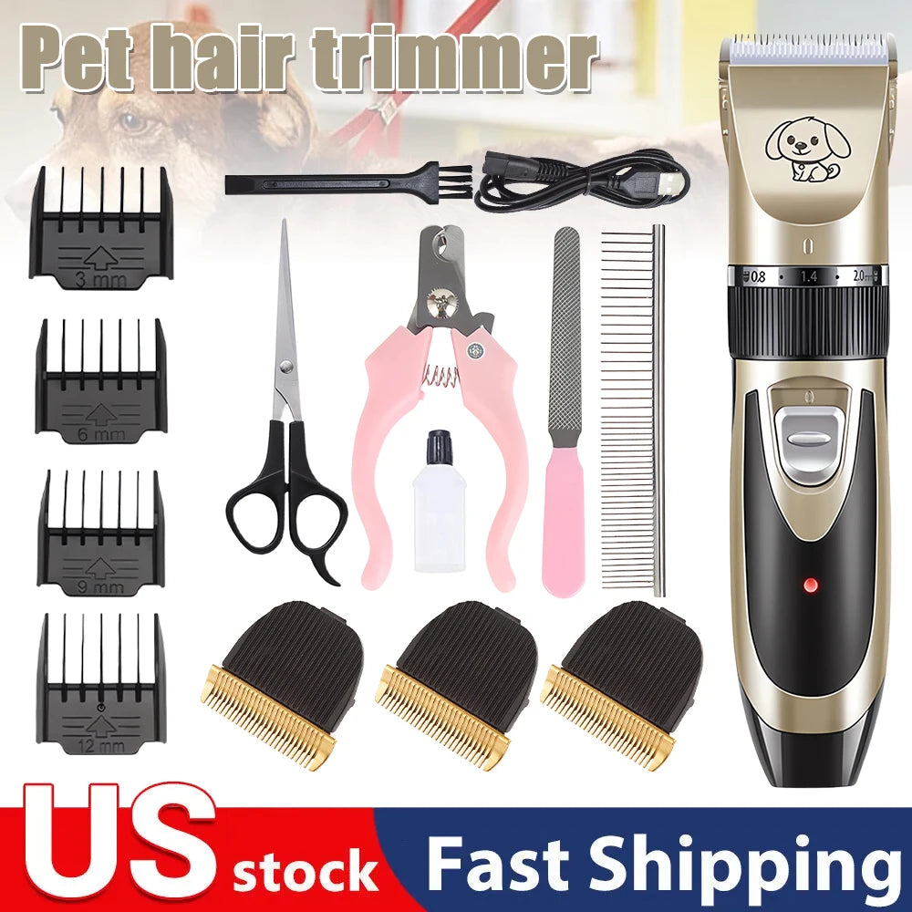 Pet Clipper Grooming Kit Rechargeable Pet Hair Trimmer Shaver Haircut Set For Cat Dog Hair Cutting Remover Machine Professional
