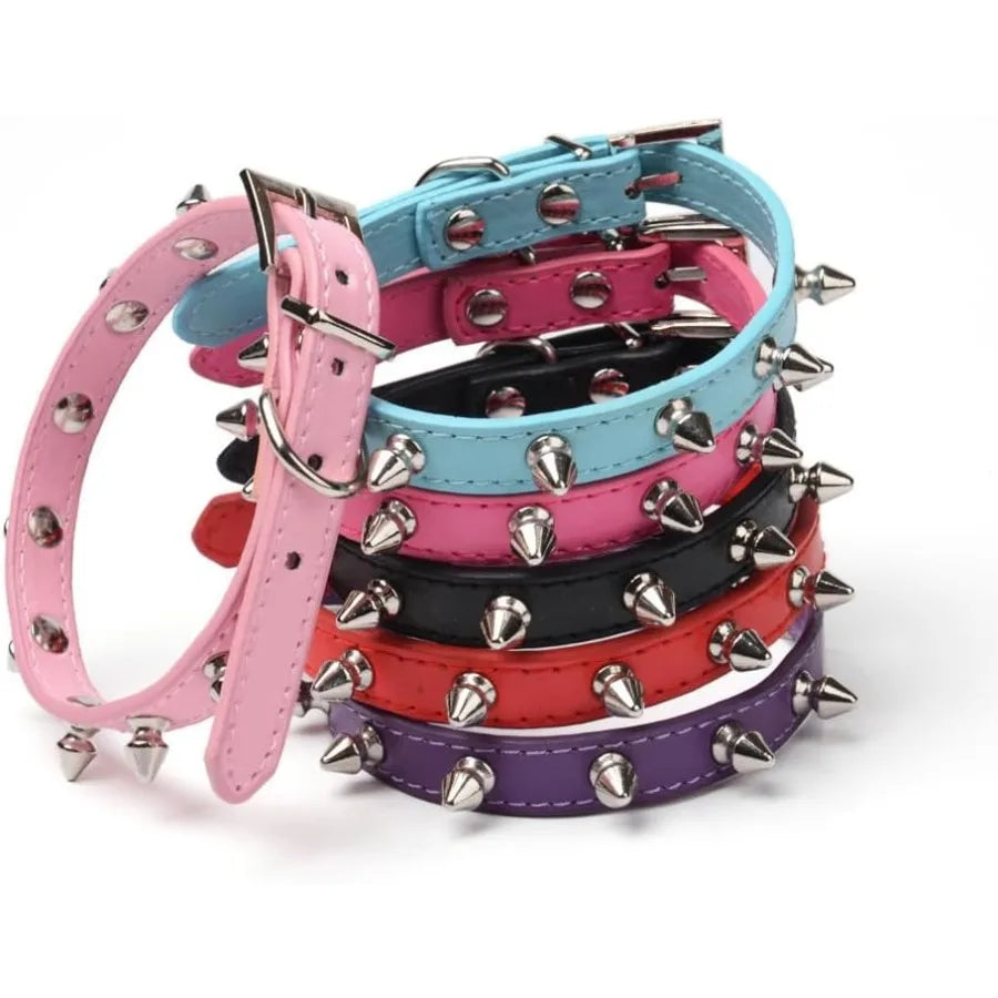 Spiked Dog Collar for Large Dogs Mushrooms Rivet Soft Pu Leather Spike Stud Studded Cat Collar 1ih Wide Adjustable for Big Larg