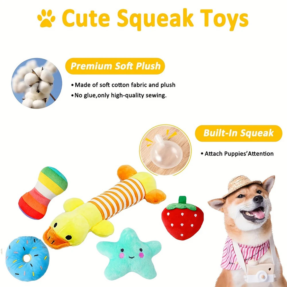25PCS Various Puppy Dog Toys for Teething Entertainment & Interaction Puppy Chew Toys Pack with Rope Toy for Puppies & Small Dog