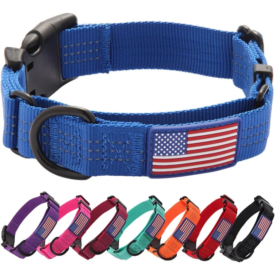 Martingale Dog Collar Quick Release Buckle No Pull Reflective Non-Slip for Medium Large Dogs Training Blue Medium