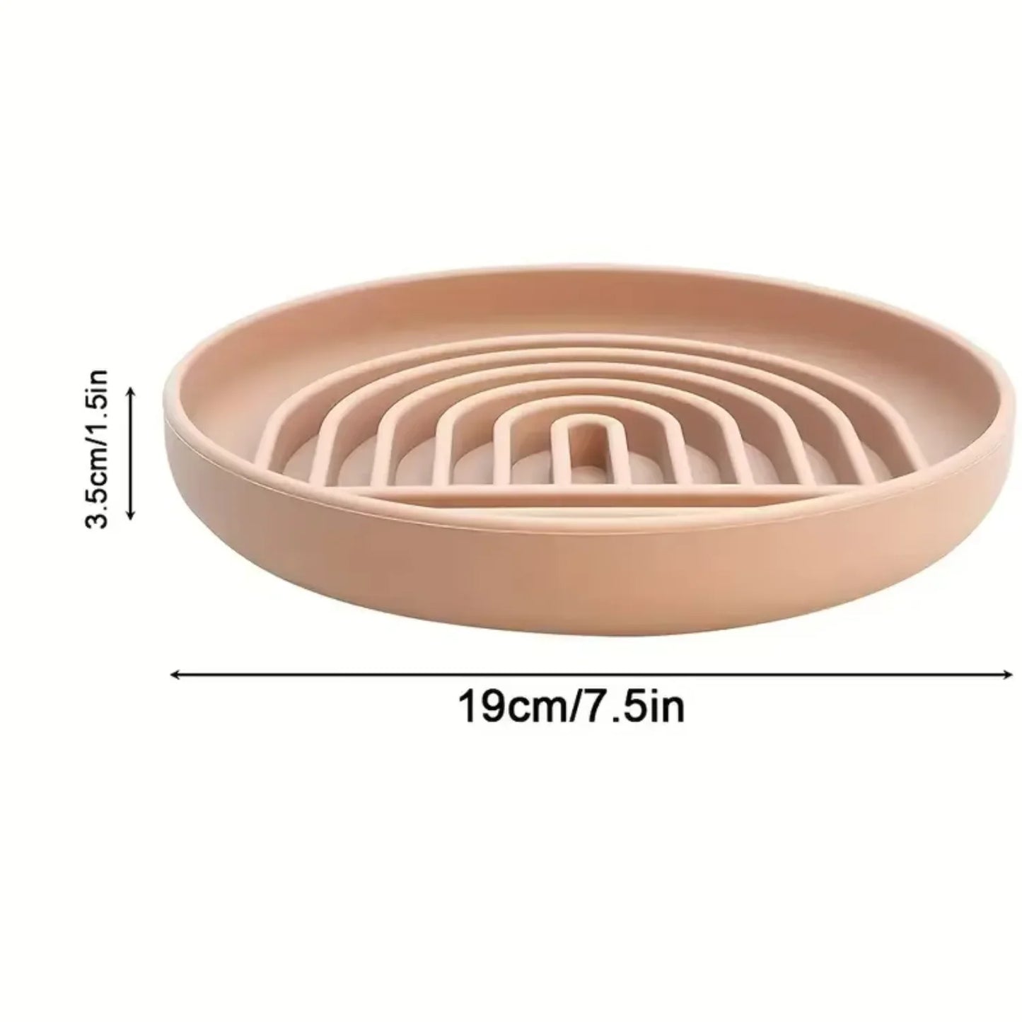 Slow Feeder Dog Bowl, Round Silicone Anti-choking Food and Water Bowl, Anti-slip Suction Cup, Uplifting