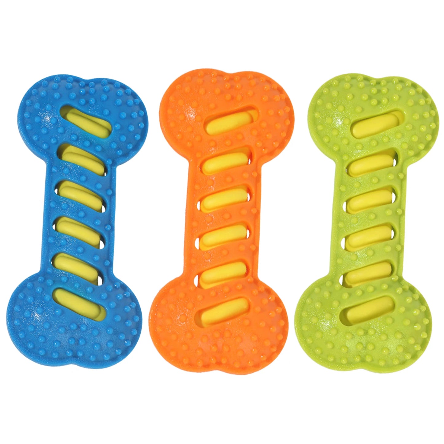 3Pcs Teeth Cleaning Molar Stick Squeaky Bones Interactive Massage Toothbrush Dog Toy Textured Teething Bone Puppy Chew Toy