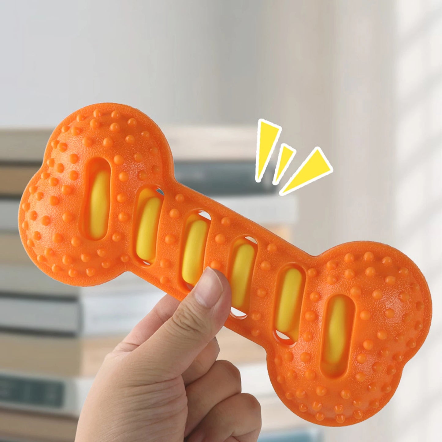 3Pcs Teeth Cleaning Molar Stick Squeaky Bones Interactive Massage Toothbrush Dog Toy Textured Teething Bone Puppy Chew Toy