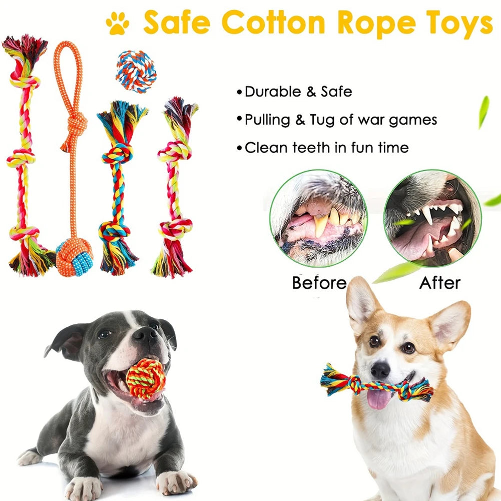 25PCS Various Puppy Dog Toys for Teething Entertainment & Interaction Puppy Chew Toys Pack with Rope Toy for Puppies & Small Dog